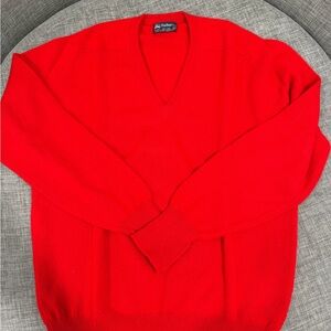 Burberry Men’s Bright Red V-Neck Sweater